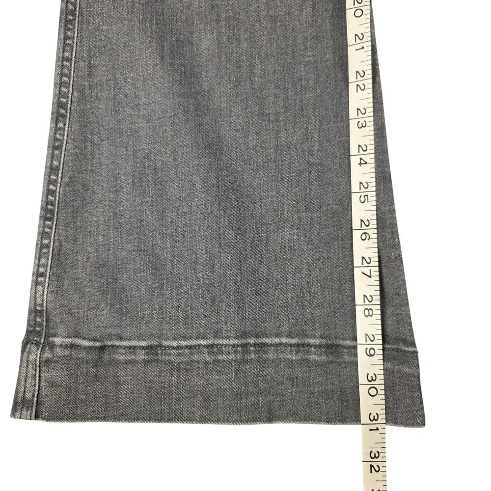 J.Jill High Rise Flare Jeans Womens 12 Gray Patch Pocket Stretch